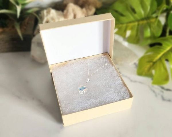 Alternate image for Vintage Crystal Heart Sterling Silver Necklace