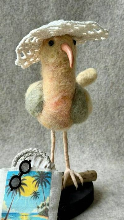 Alternate image for One of a kind needle felted bird named Mavis May
