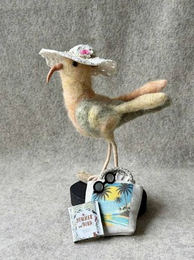 Alternate image for One of a kind needle felted bird named Mavis May