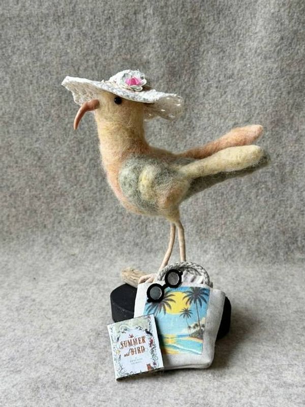 Alternate image for One of a kind needle felted bird named Mavis May
