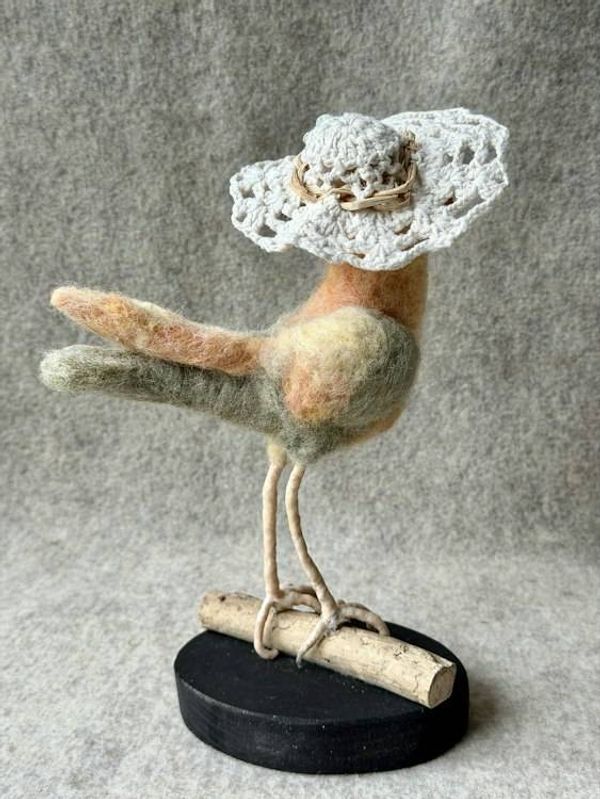Alternate image for One of a kind needle felted bird named Mavis May