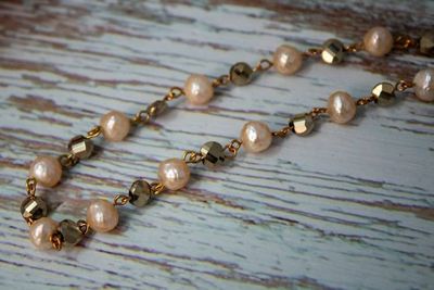 Alternate image for All That Glitters Pyrite and Faceted Freshwater Pearl Necklace