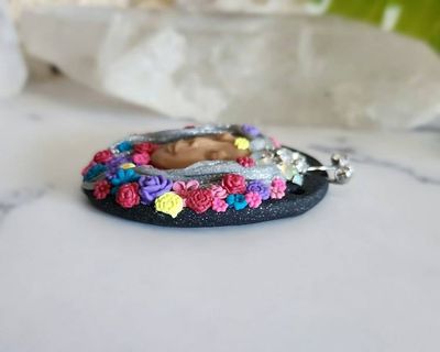 Alternate image for Butterfly Garden Goddess Polymer Clay Pendant