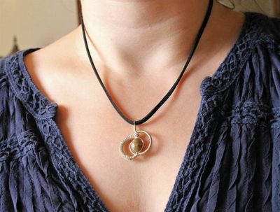 Alternate image for Mosaic Jasper Sterling Silver Wire Wrapped Pendant