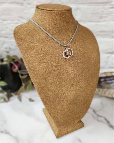 Alternate image for Mosaic Jasper Sterling Silver Wire Wrapped Pendant