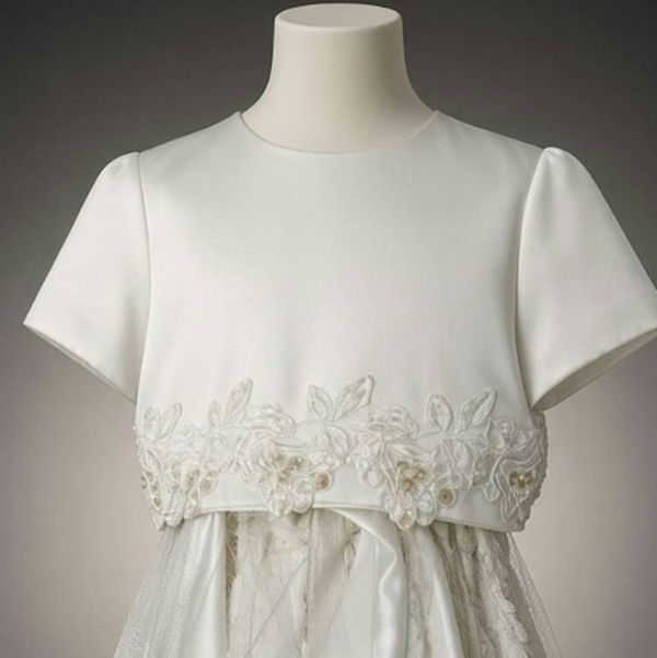 Alternate image for Ivory lace flower girl dress with overlay jacket