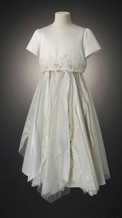 Alternate image for Ivory lace flower girl dress with overlay jacket