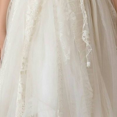 Alternate image for Handcrafted Ivory Lace Flower Girl Dress with Asymmetrical Tulle Skirt and Satin Bow