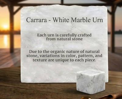 Alternate image for Luna Carrara White Marble Keepsake Urn for Ashes – Handcrafted Natural Stone Memorial Urn