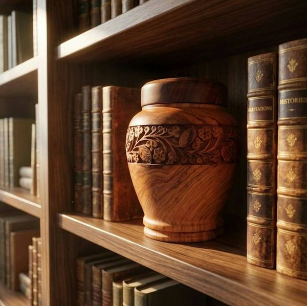 Alternate image for Anish Large Hand-Carved Rosewood Urn | Full Size Adult Cremation Urns (3.0 & 4.0)