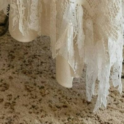 Alternate image for Handcrafted macramé vintage tablecloth with elegant fringe detail