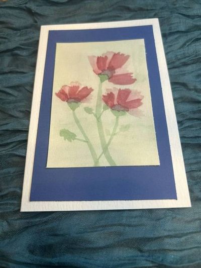 Alternate image for Original Hand-Painted Watercolor Poppies Botanical Greeting Card – 4x6 Card