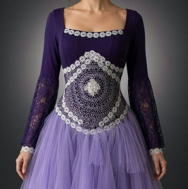 Alternate image for Enchanted purple Medieval fantasy gown with ornate embellished bodice and ethereal tulle skirt