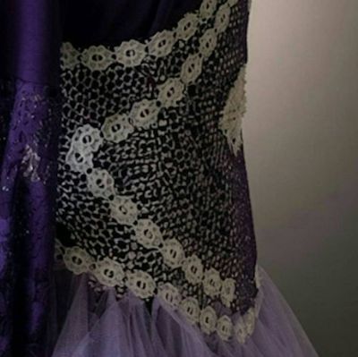 Alternate image for Enchanted purple Medieval fantasy gown with ornate embellished bodice and ethereal tulle skirt