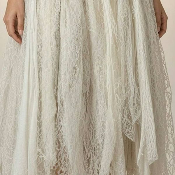 Alternate image for Handcrafted Vintage-Inspired Ivory Lace Dress with Corset Back Detail
