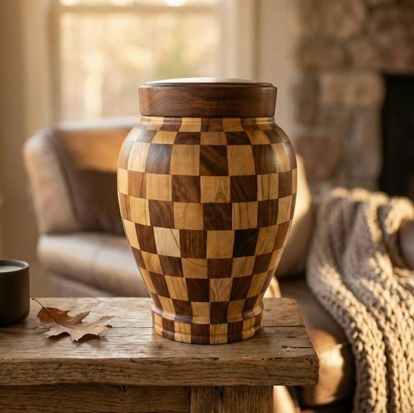 Alternate image for Dama Wood Patchwork Urn | Handcrafted Adult Cremation Urns for Ashes (3.0 & 4.0)