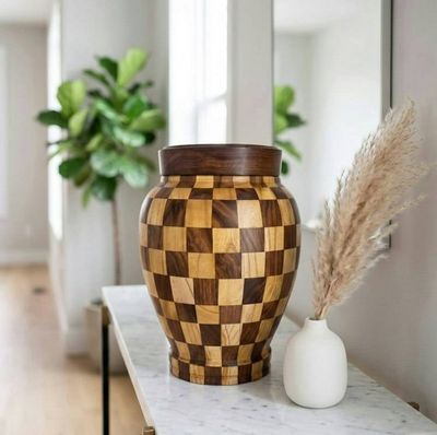 Alternate image for Dama Wood Patchwork Urn | Handcrafted Adult Cremation Urns for Ashes (3.0 & 4.0)