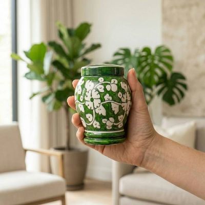 Alternate image for Handmade Pottery Keepsake Urn | Mini+ Ceramic Cremation Urns for Ashes