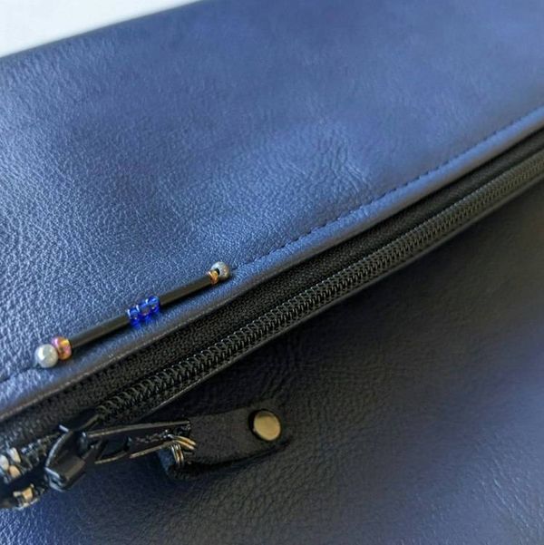 Alternate image for Navy Blue Foldover Clutch with Outer Pocket - The Kanga 2
