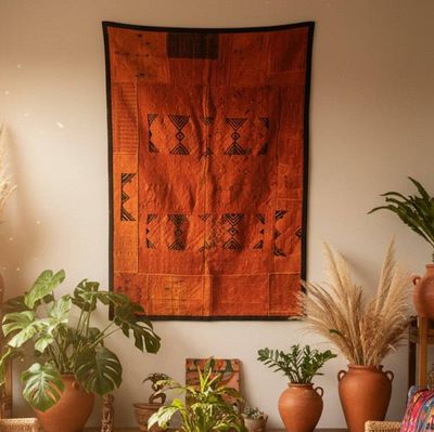 Alternate image for Sun-Kissed Amber Guatemalan Huipile Wall Hanging