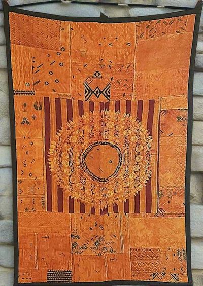 Alternate image for Sun-Kissed Amber Guatemalan Huipile Wall Hanging
