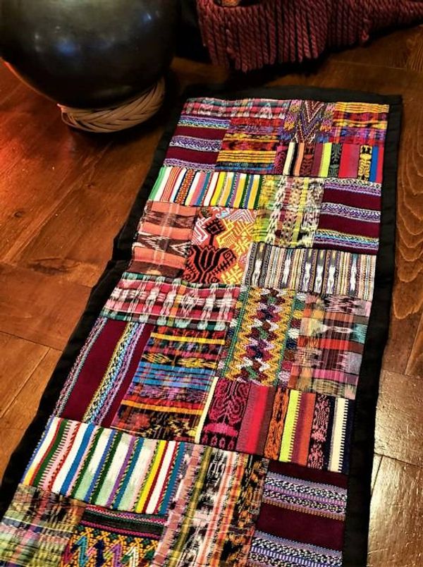 Alternate image for Embroidered Patchwork Huipile Table Runner