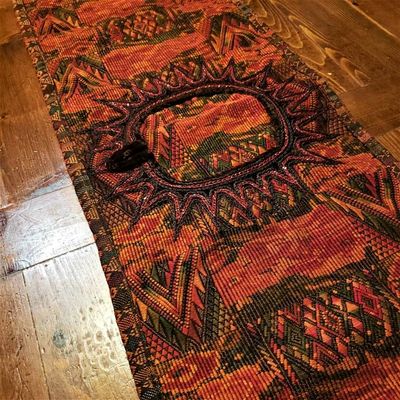 Alternate image for Handmade Terracotta Rust Embroidered Guatemalan Table Runner