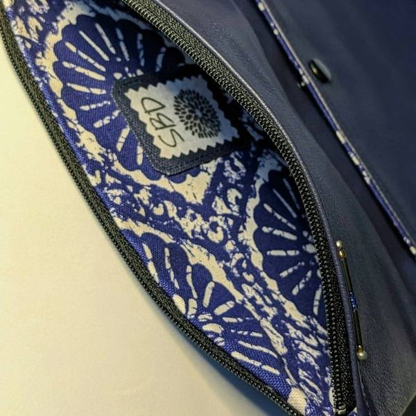 Alternate image for Navy Blue Foldover Clutch with Outer Pocket - The Kanga 2