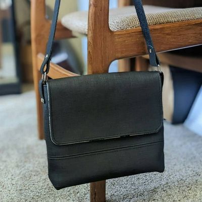 Alternate image for Black Faux Leather Shoulder Bag - The Lyrist