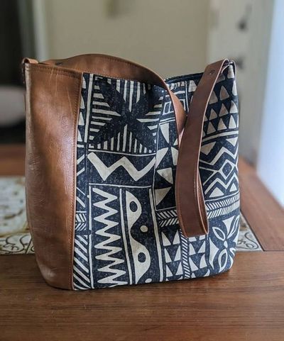 Primary image for Slouchy Canvas and Faux Leather Shoulder Bag - The Gliseck2