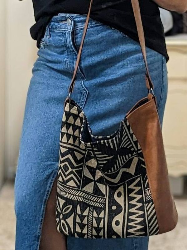 Alternate image for Slouchy Canvas and Faux Leather Shoulder Bag - The Gliseck2