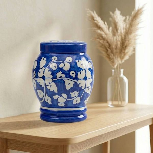 Alternate image for Blue & White Pottery Urn | Large Ceramic Cremation Urns for Adult Ashes (3.0 & 4.0)
