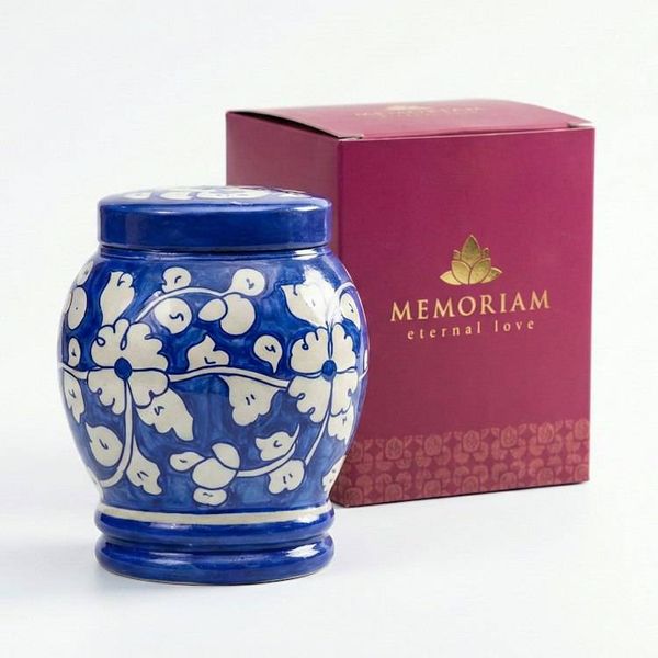 Alternate image for Blue & White Pottery Urn | Large Ceramic Cremation Urns for Adult Ashes (3.0 & 4.0)