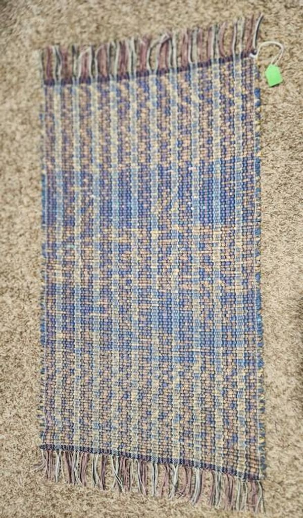 Alternate image for Shanghai Fret handwoven rag rug 36x21 inches
