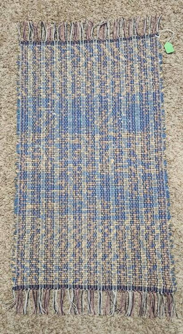 Alternate image for Shanghai Fret handwoven rag rug 36x21 inches