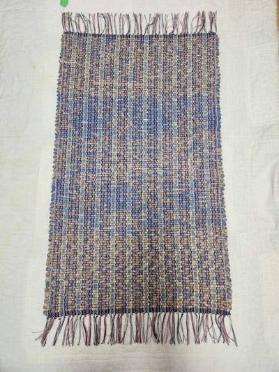 Alternate image for Shanghai Fret handwoven rag rug 36x21 inches
