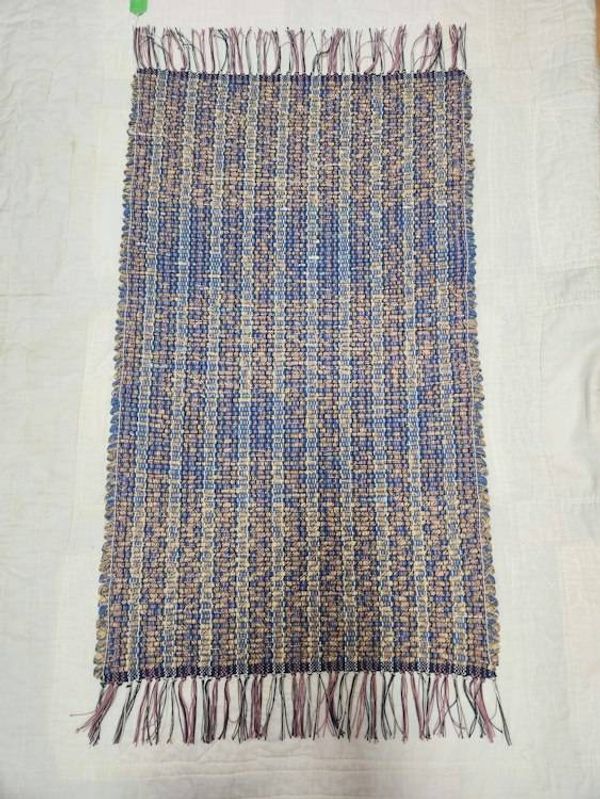 Alternate image for Shanghai Fret handwoven rag rug 36x21 inches