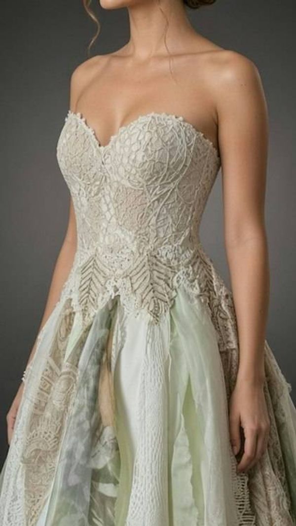 Alternate image for Ethereal Woodland Fairy Handkerchief Hem Dress with Embroidered Lace Bodice