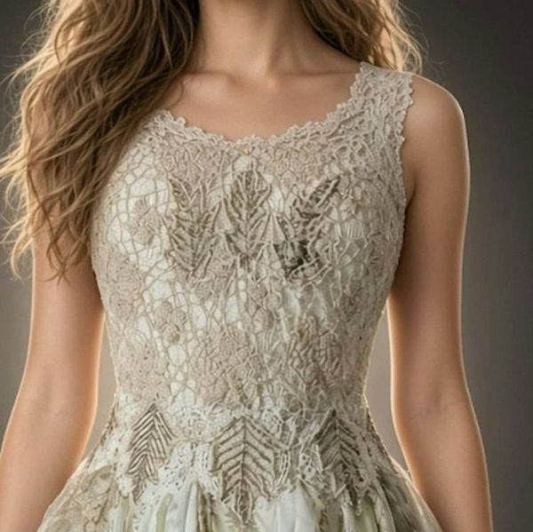 Alternate image for Ethereal Woodland Fairy Handkerchief Hem Dress with Embroidered Lace Bodice