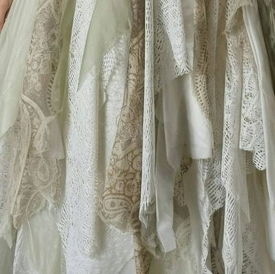 Alternate image for Ethereal Woodland Fairy Handkerchief Hem Dress with Embroidered Lace Bodice