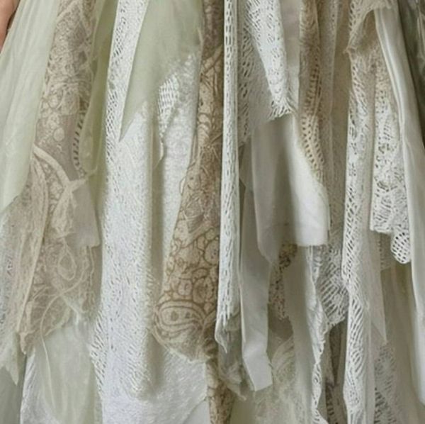 Alternate image for Ethereal Woodland Fairy Handkerchief Hem Dress with Embroidered Lace Bodice