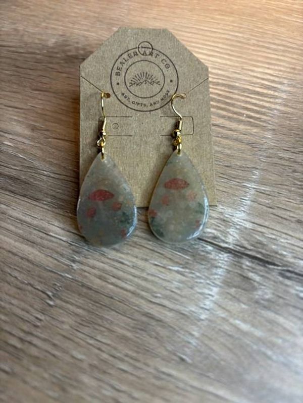 Alternate image for Handmade Forest Mushroom Polymer Clay Dangle Earrings - Nickel Free 18K Gold Plated Findings