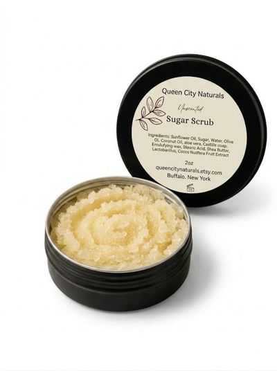 Alternate image for Unscented Sugar Scrub - Natural Exfoliating Body Treatment