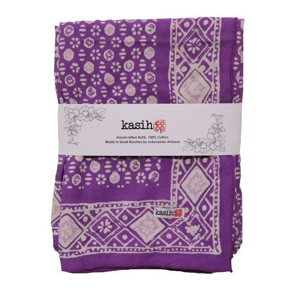 Alternate image for Large 39 Hand Dyed Batik Bandana, 100% Soft Cotton, Timeless Trace