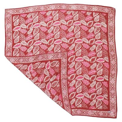 Alternate image for Large 39 Hand Dyed Batik Bandana, 100% Soft Cotton, Peach Coral Leaf