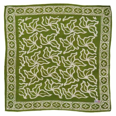 Alternate image for Hand Dyed Batik Bandana, 100% Soft Cotton, Jade Jungle in Olive