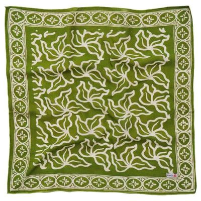 Alternate image for Hand Dyed Batik Bandana, 100% Soft Cotton, Jade Jungle in Olive