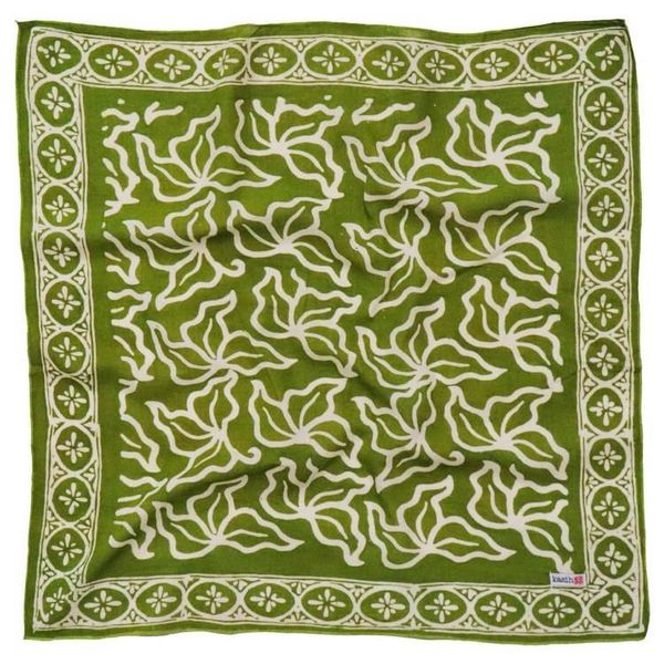 Alternate image for Hand Dyed Batik Bandana, 100% Soft Cotton, Jade Jungle in Olive