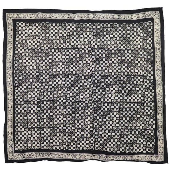 Alternate image for Large 39 Hand Dyed Batik Bandana, 100% Soft Cotton, Horn Beetle, Black White
