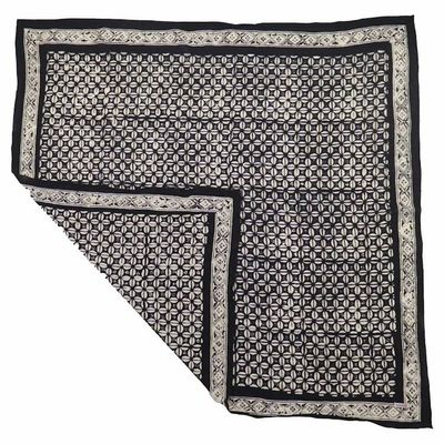 Alternate image for Large 39 Hand Dyed Batik Bandana, 100% Soft Cotton, Horn Beetle, Black White